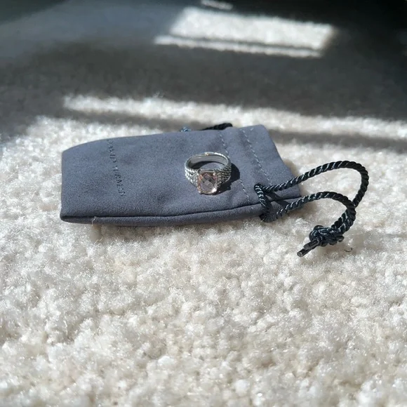 Authentic David Yurman Petite Wheaton Morganite and Diamonds, 10mm - Picture 5 of 9